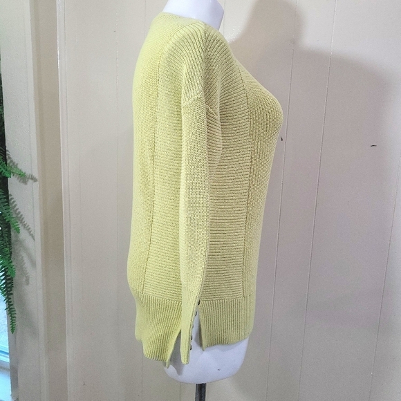 Rachel Zoe Long Sleeve Green Sweater High Low Jumper Plunge Neck Women's Sz L - Picture 9 of 10